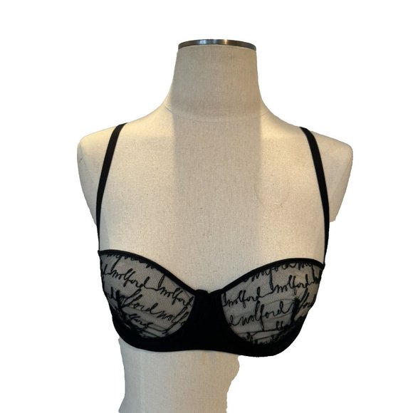 Wolford Logo Obsessed Bra  Size: 80B USA 36B Color: Black 61417 - 15 - Picture 3 of 6